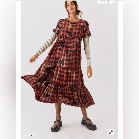 Urban Outfitters Fantine Tiered Midi Dress sz S - Picture 12 of 13